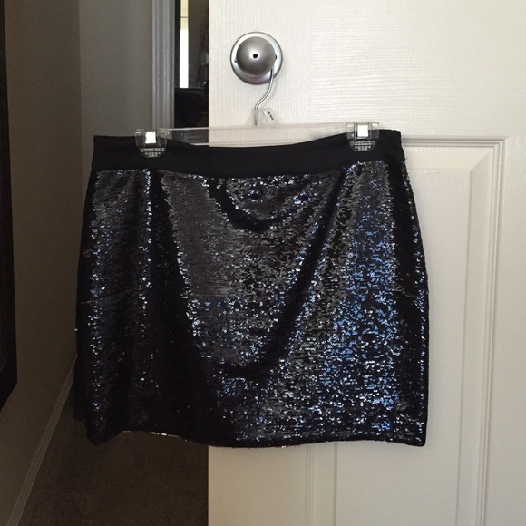 Trina Turk black sequin mini skirt
