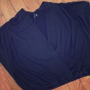 GUESS by Marciano black silk, rouched shirt.