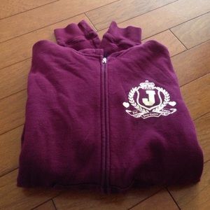 Burgundy sweat jacket