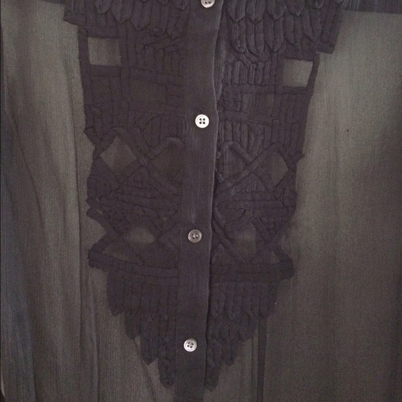 Adam black silk tunic blouse - Picture 2 of 4