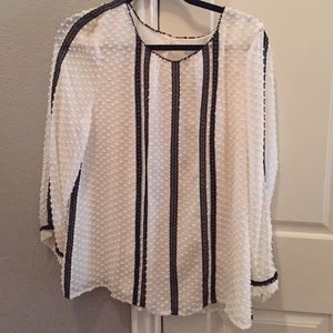 JCrew silk Swiss dot top