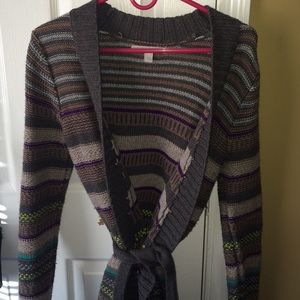 Long sweater with belt