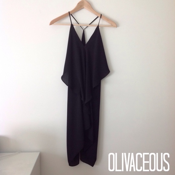 Black Drapey Strappy Dress