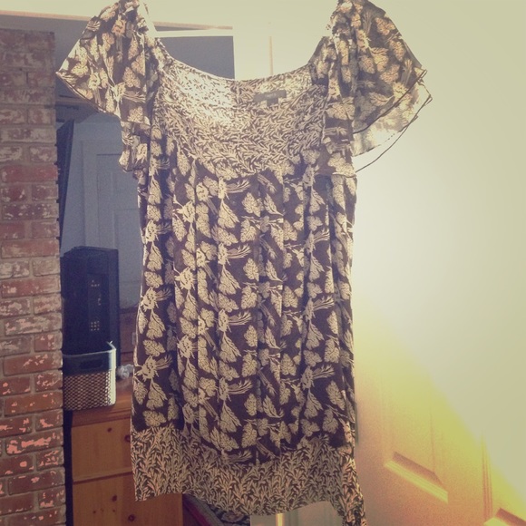 Pretty brown & white blouse