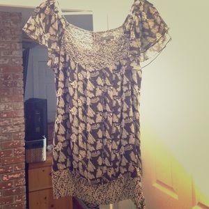 Pretty brown & white blouse