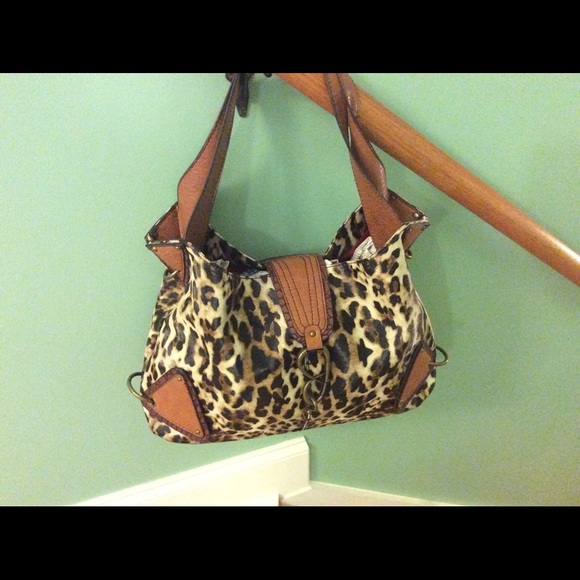 😀Jessica Simpson Jimmy Tote Leopard  Handbag😀