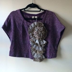Anthropologie- Cropped short sleeve cardigan