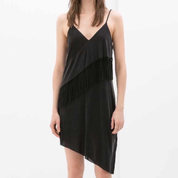 Zara Fringe Cupro Dress