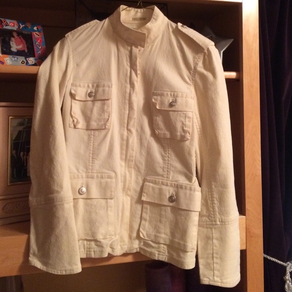 Max Studio cream/ winter white military jacket