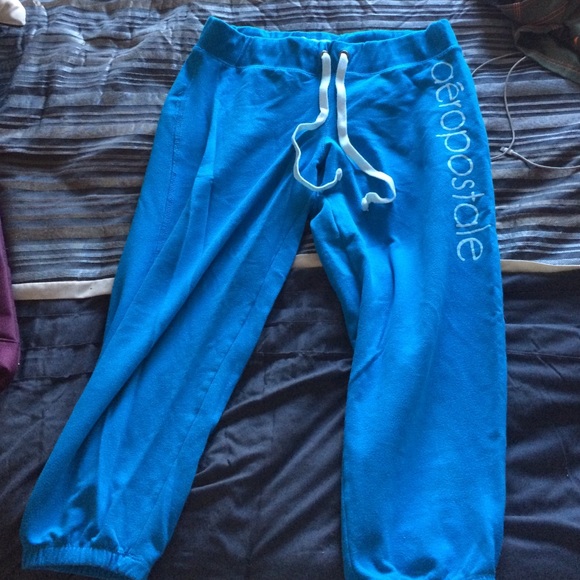 Blue crop sweat pants