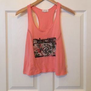 Cute Camera Floral Crop Top