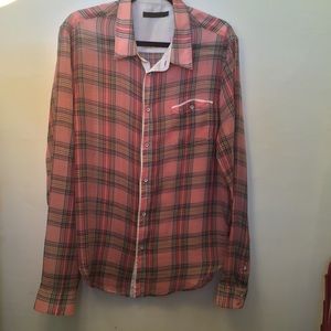 Nicholas K, Plaid Sheer Shirt size M