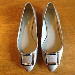 Naturalized gold flats size 8