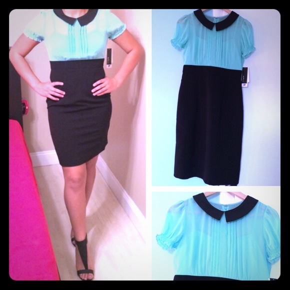 Mint green knee length dress