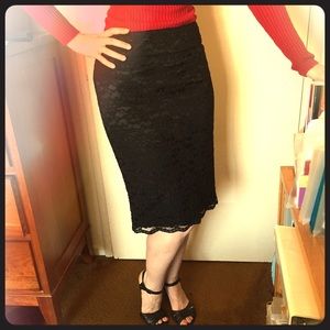 Banana Republic lace pencil skirt