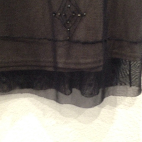 Vintage Black Max Studio Skirt with Rhinestones - Picture 5 of 7