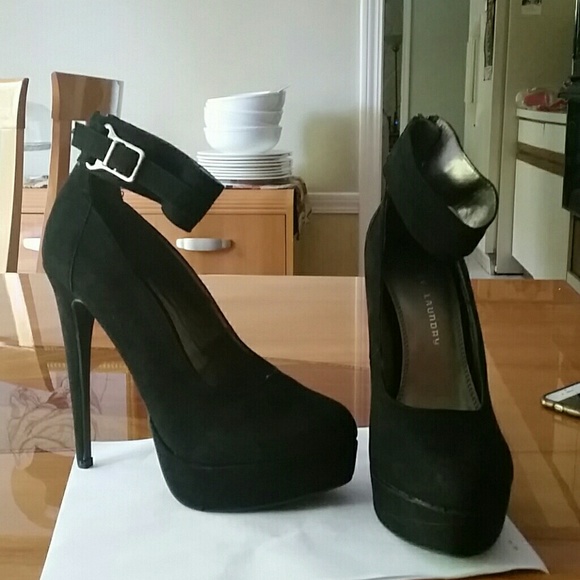 Faux Suede Platform ankle strap Pump
