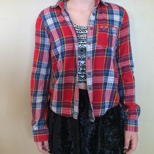 Red blue yellow and white flannel