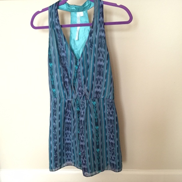 Navy &turquoise 'Reformed' romper Urban Outfitters