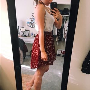 Maroon hi/lo Skirt