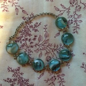 Blue beaded bracelet