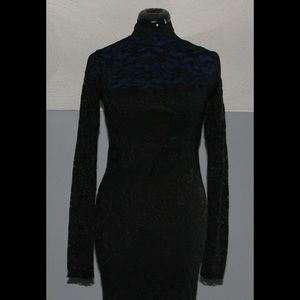 Black Lace Dress with black lining, open back.