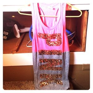 PINK tank gold glitter