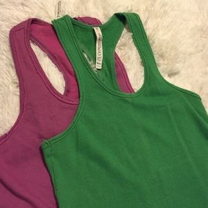 2 Free people tank tops pink and green