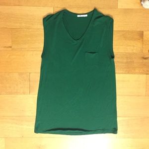 T by Alexander Wang Green Ecosil Muscle Tee