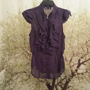 Purple ruffle top