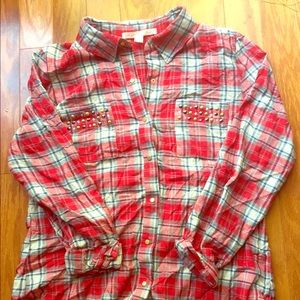 STUDDED FLANNEL Button Up