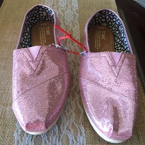 New pink glitter Toms. New no tags