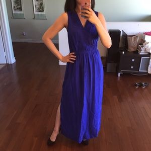 Blue silk maxi dress
