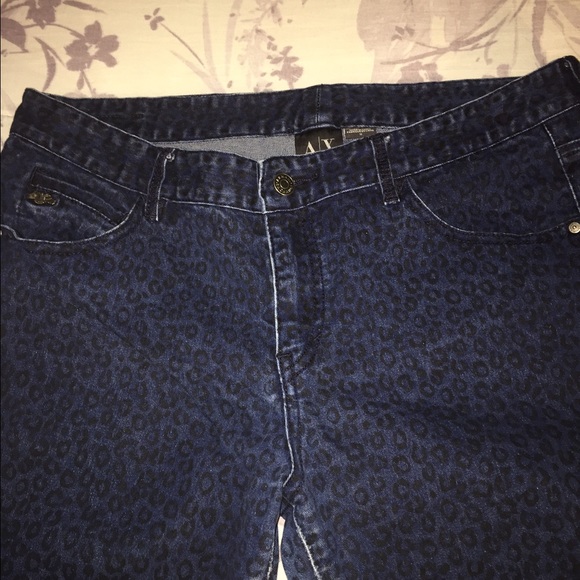 Animal print, black and navy blue, high rise