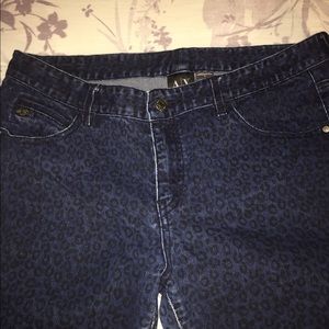 Animal print, black and navy blue, high rise