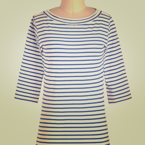 Blue Striped Boatneck Tee