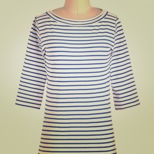 Blue Striped Boatneck Tee
