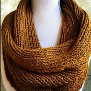 Mustard knitted infinity scarf !