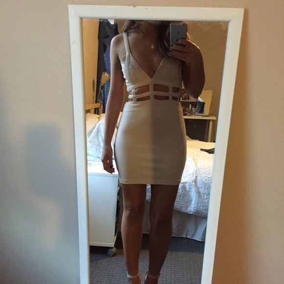 Caged Creme Dress