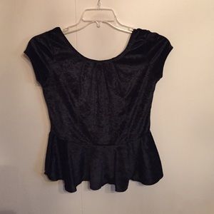 Velvet Peplum Top