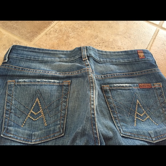 7 For All Mankind slim fitted crystal studded Jean