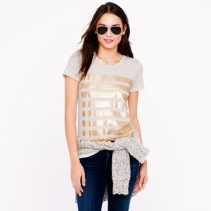 J.Crew Gold Bar-stripe Tee