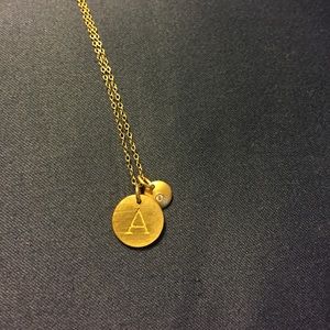 Sterling silver with gold overlay "A" necklace
