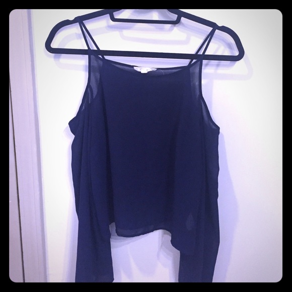 Sheer navy blouse