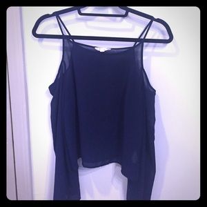 Sheer navy blouse