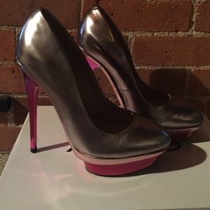 Metallic TopShop Platform Heels