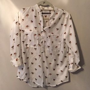 Dog print blouse