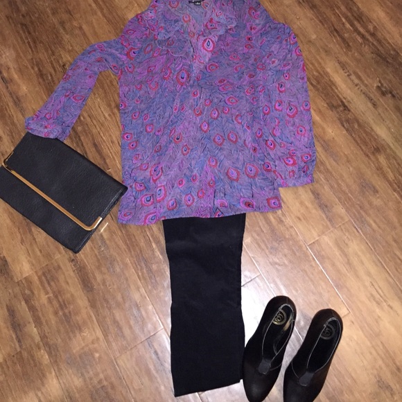 Feather print blouse
