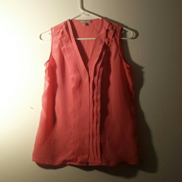 Peachy Pink Silk Vest Blouse