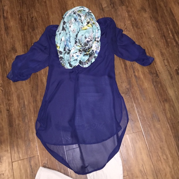 Navy sheer blouse
